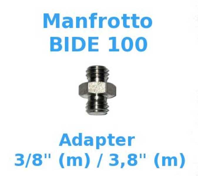 Manfrotto Adapter BIDE 100  3,8 " auf 3,8 " kurz, Zoll Gewinde Manfrotto f. Stativ