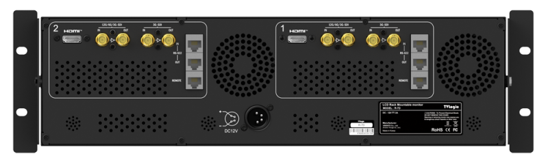 TVLogic R-7D, 2 x 7” LCD 2RU 1920 x 1080 Dual LCD UHD-4K Ready Rack Mount, 500cd/㎡ (12G/6G/3G/HD/SD-SDI, HDMI)