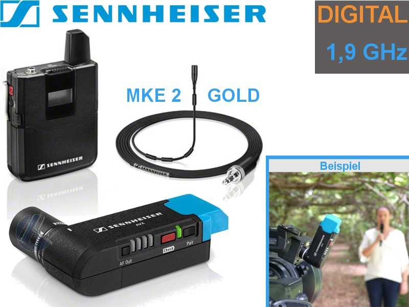 Sennheiser AVX-MKE2 PROFI digital Audio SET mit Taschensender