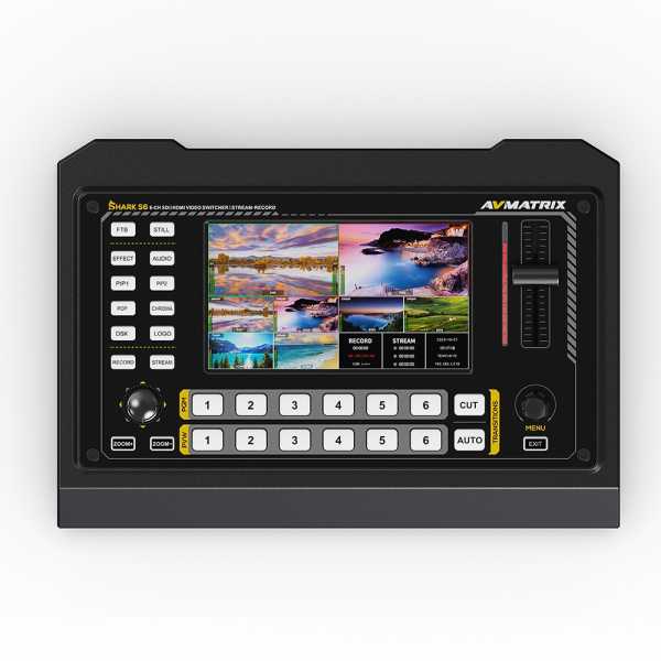 AVMatrix Shark S6, 6-Kanal SDI/HDMI Video Switcher mit 5" HD-LCD Display