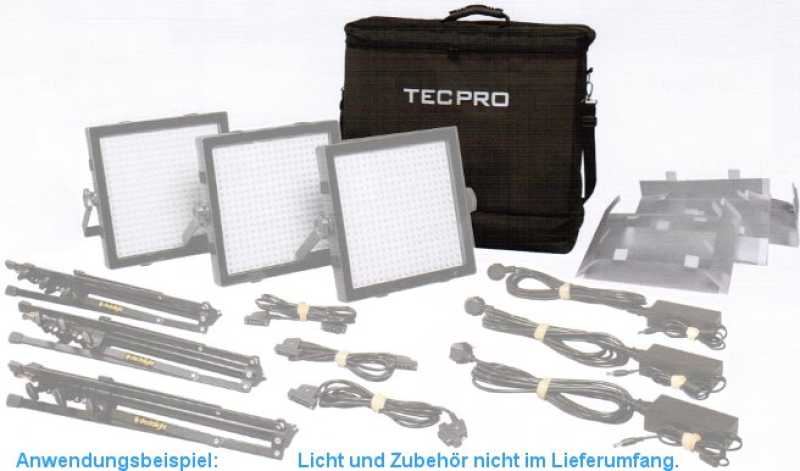 Tecpro SOFTTASCHE TPSC3 schwarz passend für 3x LED-Licht und Zubehör