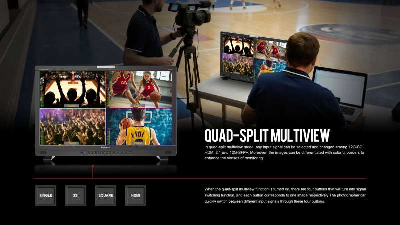 Lilliput UQ31, 31,5" 4K 12G-SDI / HDMI Multiviewer Monitor