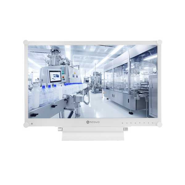 AG Neovo X-2402 White, 24" (61cm) LCD Monitor, 24/7, 1920x1080, HDMI, DVI-D, VGA, DisplayPort, Audio, weiß