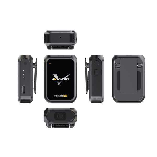 AVMatrix VM12 Dual, Drahtloses Mikrofonsystem Set (2,4 GHz) 2x Sender und 1x 2-Kanal-Empfänger
