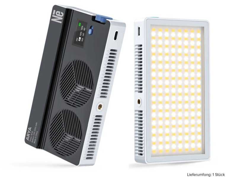 Newell Arya RGB-LED Leuchte, 40W RGB Licht, Farbtemperatur 2500 - 9000K und RGB, integrierter Akku, aufladbar per USB-C