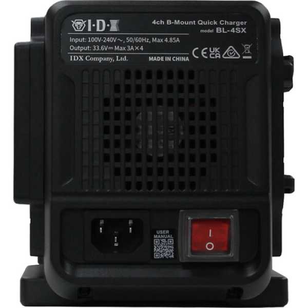 IDX BL-4SX  B-Mount Battery 4ch Simultaneous Quick Charger