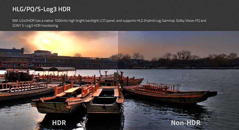 Swit BM-U245HDR, 23.8" 8K High-Bright 4x12GSDI HDR Zero-Delay Reference UHD Monitor with Auto-Calibration