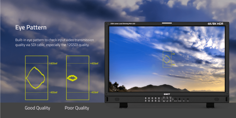 Swit BM-U325MD, 4K 31,5" HDR Monitor mit 1500 Nits, 4x 12G SDI und 1x HDMI Eingang Swit BM-U325MD, 4K 31,5" HDR Monitor mit 1500 Nits, 4x 12G SDI und 1x HDMI Eingang