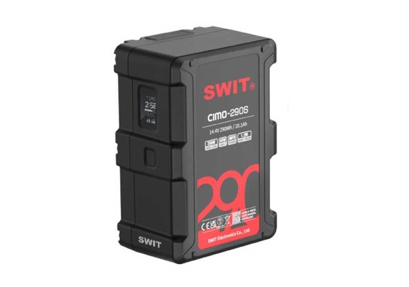 Swit CIMO-290S, 290Wh USB-C OLED info Cine V-mount Battery