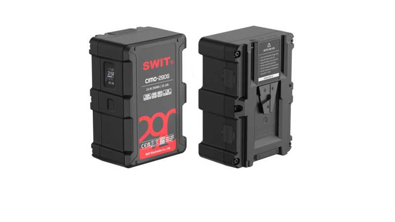 Swit CIMO-290S, 290Wh USB-C OLED info Cine V-mount Battery