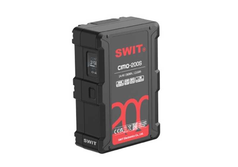 Swit CIMO-200S, 196Wh USB-C OLED info Cine V-Mount Battery