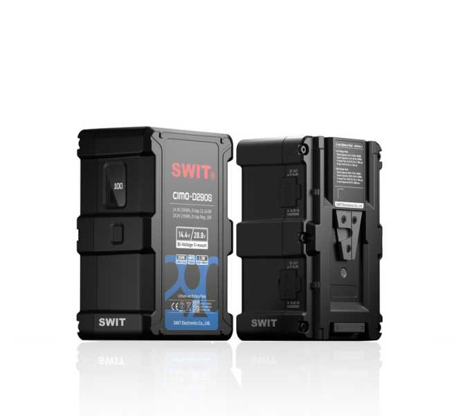 Swit CIMO-D290S, 290Wh Bi-Voltage OLED info Cine V-mount Battery
