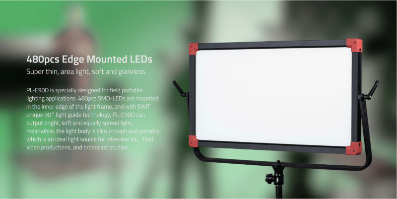 Swit PL-E90D 3KIT, Natural-Born-Soft TLCI-99 90W LED Panel Light, ultra slim, SWIT patent, V-Mount, DMX