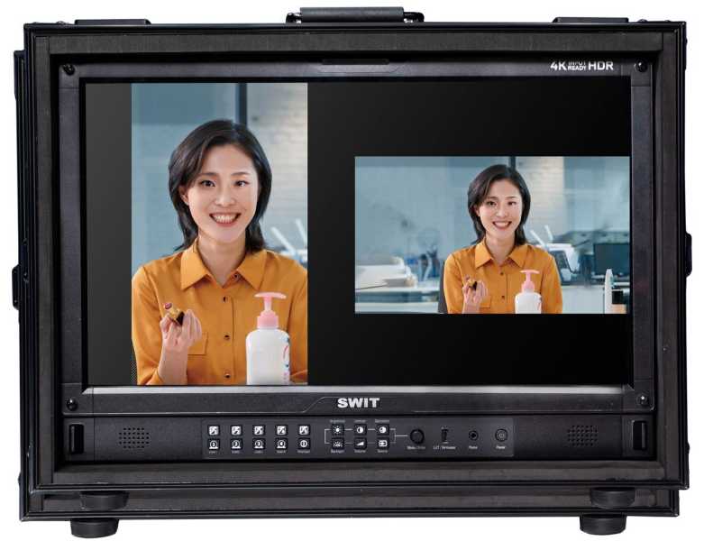 Swit FM-215HDR Demo-Gerät, QLED 4K Videomonitor, 21,5", Quadview, 12G-SDI, 4x 3G-SDI, mit Flight Case