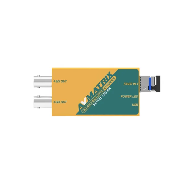 AVMatrix FE1121-12G-SDI Fiber Extender-Kit, Lichtwellenleiter-Extenderstrecke für 12G / 6G / 3G-SDI Videosignale bis 10km Leitungslänge