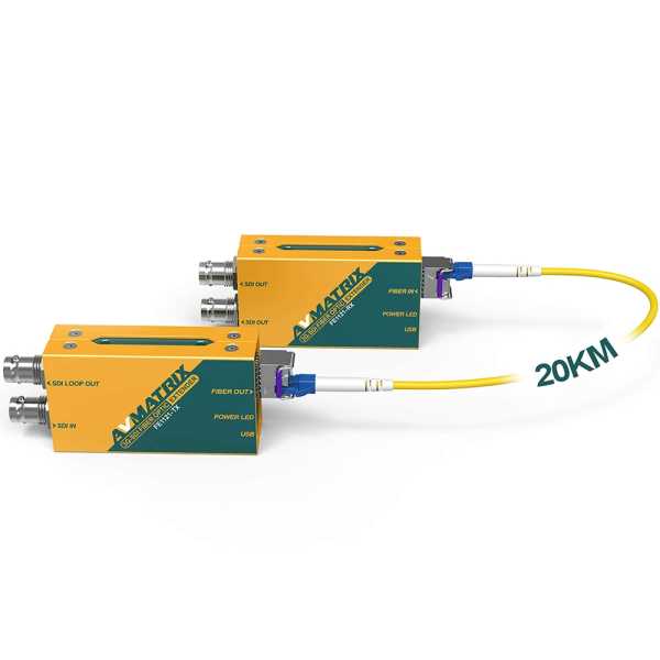 AVMatrix FE1121 3G-SDI Fiber Extender-Kit, bis 20km Leitungslänge, 3GBit Level A