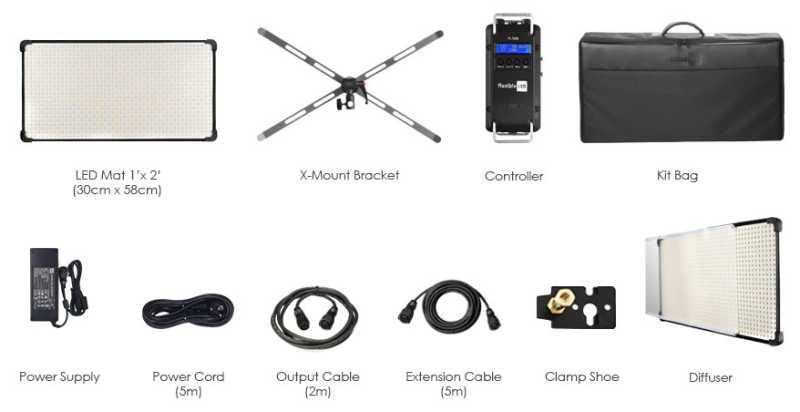 Fomex FL1200, Flexibles, dimmbares LED Licht mit 60W, DMX, 3200K - 5600K, V-Mount Akkusystem