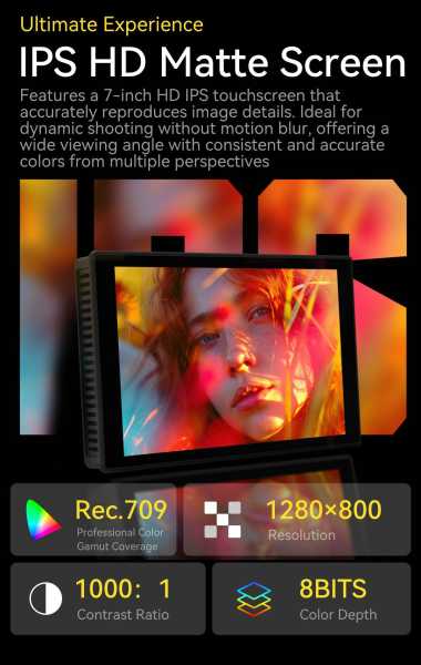 Portkeys HD7T, 7" 1.000nits Monitor mit HDMI In mit NP-F Akku-Mount