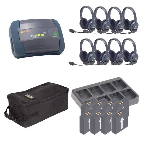 EARTEC ULTRALITE 8-D HD {HUB8D} digital DECT drahtloses Intercom Headset mit Mini-Base bis 600m EARTEC ULTRALITE 8-D HD {HUB8D} digital DECT drahtloses Intercom Headset mit Mini-Base bis 600m