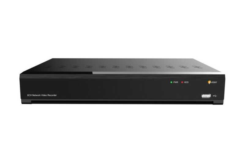 eneo INR-28N080005A,  Netzwerk Video Rekorder 8x IP PoE, H.265, HDMI, VGA 1xSATA, ohne HDD
