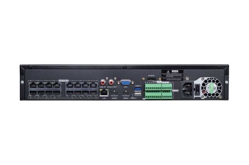eneo INR-28N320005A, Netzwerk Video Rekorder 32x IP gesamt, 16x IP PoE, HDMI, 4xSATA, ohne HDD