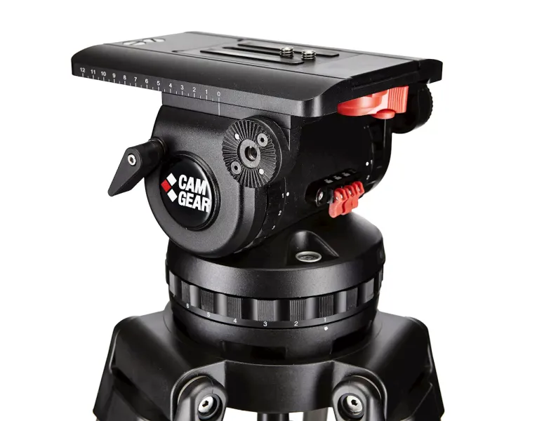 Camgear V35P EFP Fluid Head incl. Wedge Plate WP-5 & 2x Telescopic Pan Bar PB-2 (Left & Right)