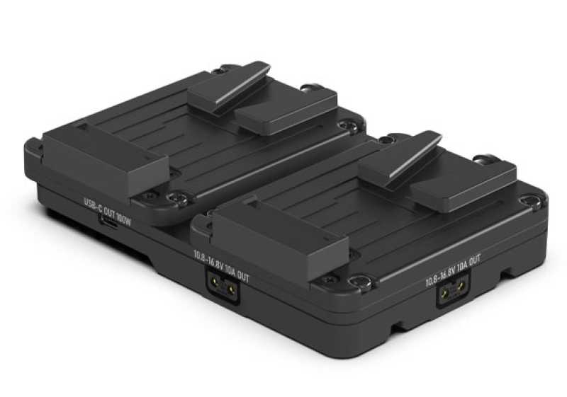 Swit KA-M20C, FlyDuo - Dual Pocket V-mounts Hot-Swap Adaptor with USB-C out, compatible with Mino V-mount batteries