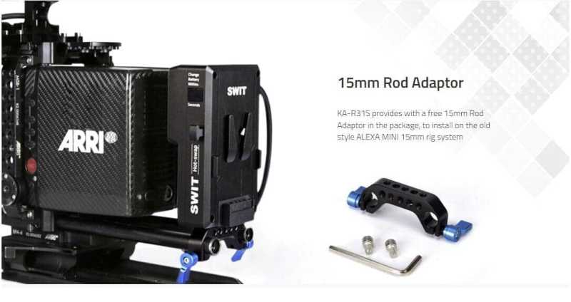KA-R31S, High load with multi-sockets Hot-Swap Adaptor with SDI 1to2, V-Mount to ARRI ALEXA Mini or Mini LF
