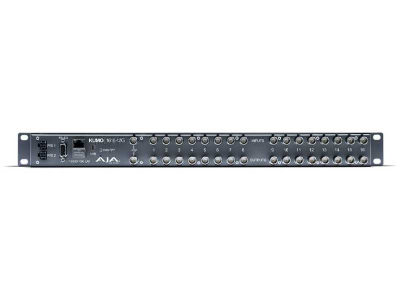 AJA KUMO 16x16-12G, 16x 12G-SDI-Ein- und Ausgänge, unterstützung für 4K/UltraHD über ein einziges Kabel, acht Salven pro Router