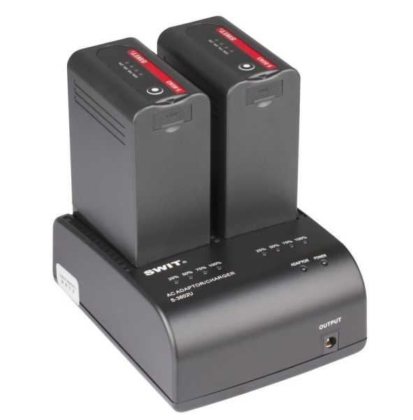 Swit LB-SU75*2+S-3602U KIT, Set aus 2x BP-U Akku und 1x 2-Kanal-Simultan Netz-/Ladegerät