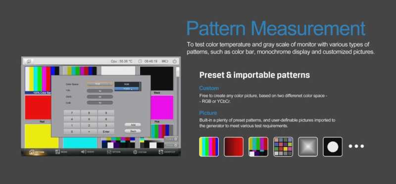 Lilliput SG-12G SDI Broadcast Pattern Testbildgenerator und 7'' Monitor bis 4:4:4