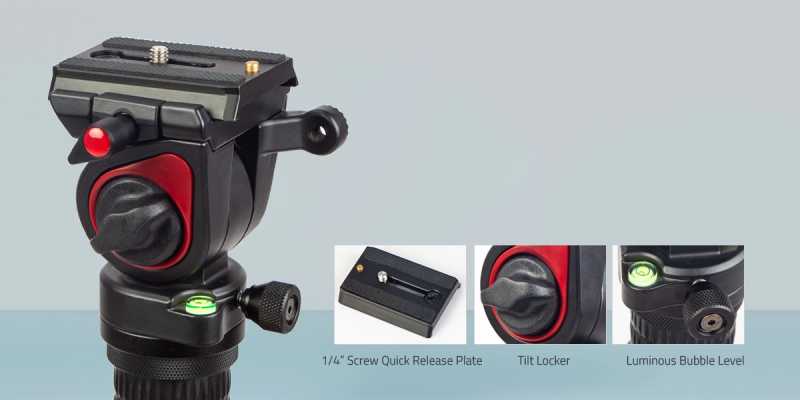 Swit MUF50 Aluminum Camera Tripod KIT, with SWIT TH50 Fluid Video Head, 5kg Payload, Soft Bag