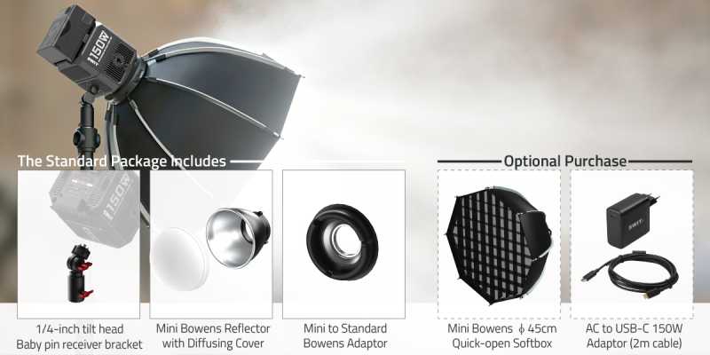 Swit MINI-150B | 150W Mini Bowens COB-LED Bi-color Video Light