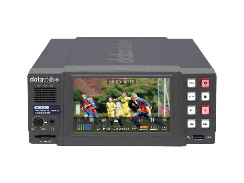 Datavideo HDR-80 ein portabler 4K/HD Solid State Recorder mit zwei SSD Slots