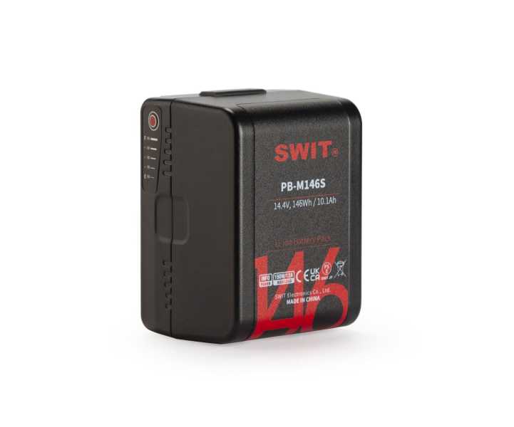 V-Mount SWIT PB-M146S super-small-size Li-Ion Akku 146Wh 14,4V 12A mit D-Tap USB OUT V-Mount SWIT PB-M146S super-small-size Li-Ion Akku 146Wh 14,4V 12A mit D-Tap USB OUT