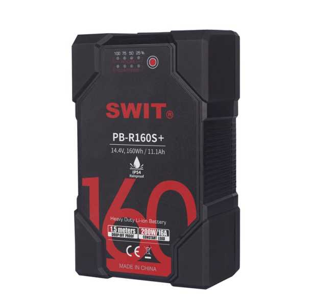 Swit PB-R160S+ l 160Wh Waterproof IP54 Robust Heavy-duty Battery, V-Mount, also ideal for long term use or high power draw lights