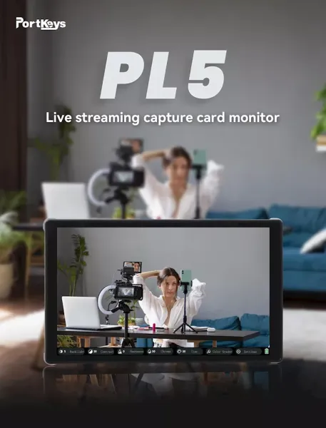 Portkeys - PL5,  5,4" Small Field HDMI-Kameramonitor für DSLR-Live-Streaming