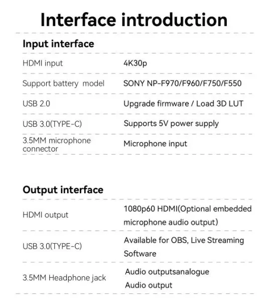 Portkeys - PL5,  5,4" Small Field HDMI-Kameramonitor für DSLR-Live-Streaming