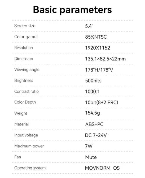 Portkeys - PL5,  5,4" Small Field HDMI-Kameramonitor für DSLR-Live-Streaming