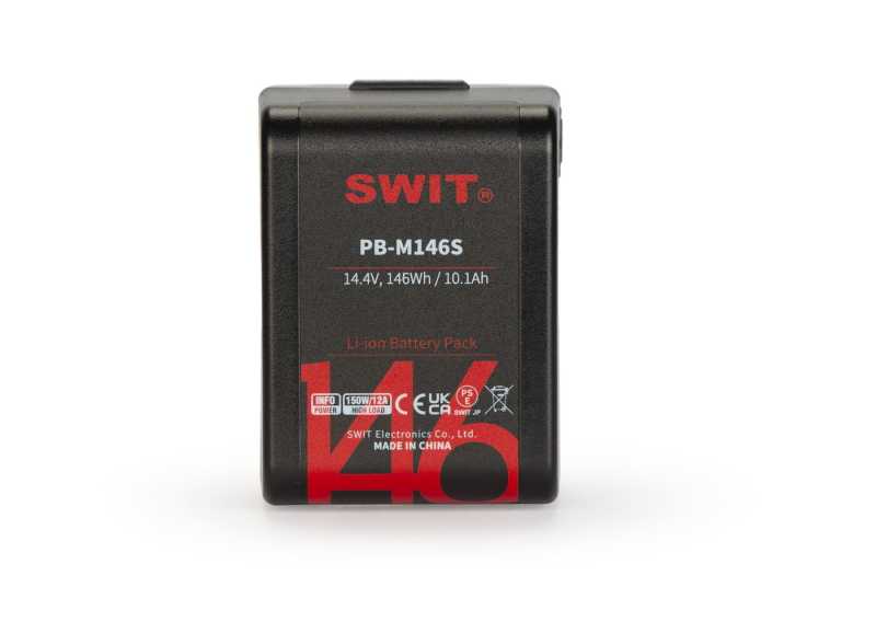 V-Mount SWIT PB-M146S super-small-size Li-Ion Akku 146Wh 14,4V 12A mit D-Tap USB OUT V-Mount SWIT PB-M146S super-small-size Li-Ion Akku 146Wh 14,4V 12A mit D-Tap USB OUT