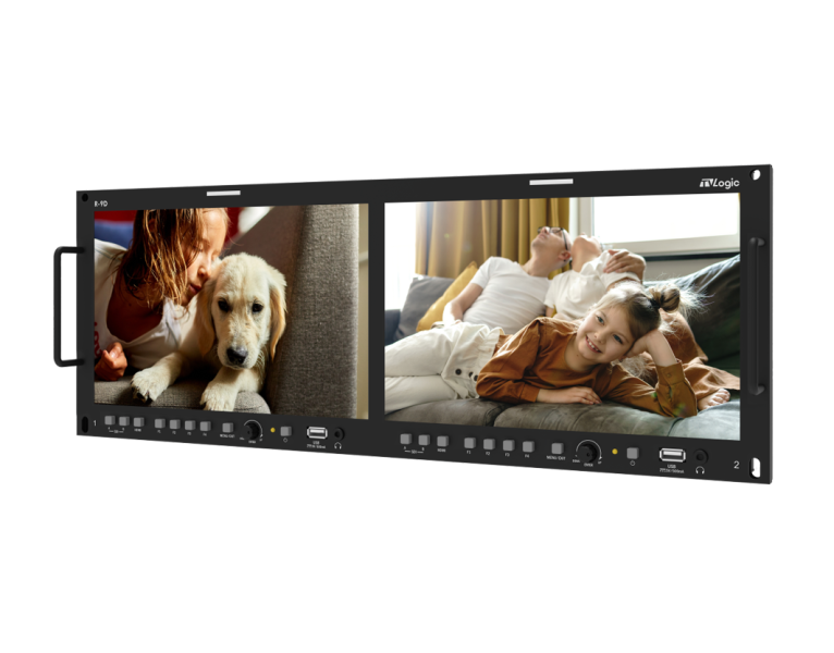 TVLogic R-9D, Dual 10.1” 12G Ready 4RU Rack-Mount Monitor