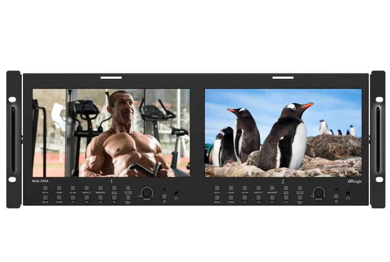 TVLogic RKM-290A, Dual 9” 4RU Rack-Mount Monitor