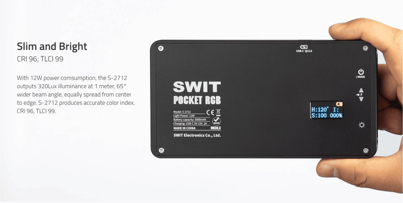 Swit S-2712, 12W Pocket RGBW SMD LED Light