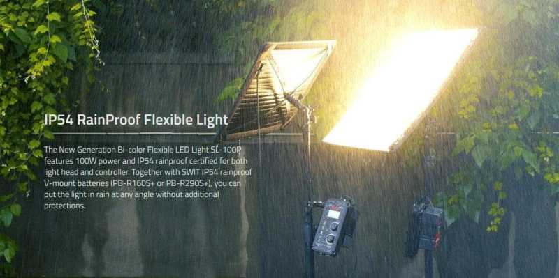 Swit SL-100P | 100W 2800Lux Full-IP54-waterproof Full Flexible Light, DMX, V-mount