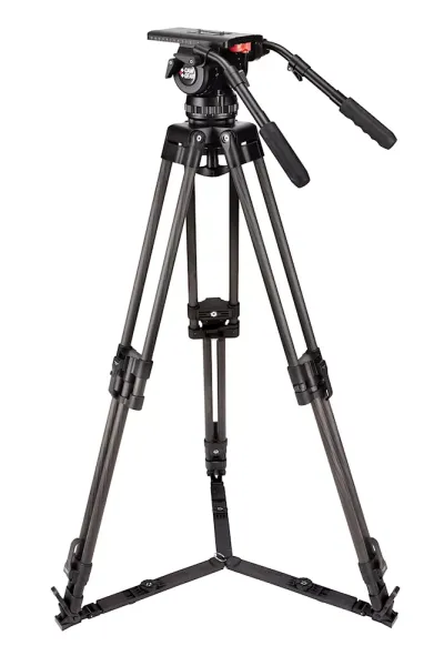 Camgear V25P EFP CF GS (100mm Bowl) EFP100/CF2 Carbon Fiber Tripod, Ground Spreader GS-2 & Tripod Bag