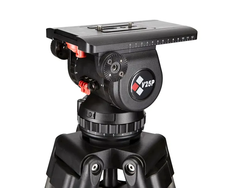 Camgear V25P EFP CF GS (100mm Bowl) EFP100/CF2 Carbon Fiber Tripod, Ground Spreader GS-2 & Tripod Bag