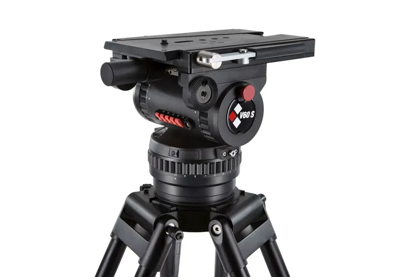 Camgear V60 Studio/OB AL MS, Aluminum Tripod System incl. V60 Studio/OB Fluid Head, Mid Level Spreader