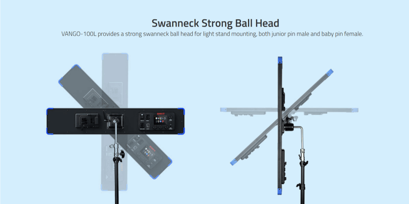 Swit VANGO-100L l 8:1 RGBW Panel Light, 2.1cm ultra slim, V-Mount, DMX&APP