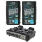 IDX ED-CP150/2000S, 2 x DUO-C150P Batteries, 1 x VL-2000S Simultaneous Charger with 4 pin XLR DC Output (100W)