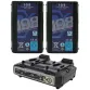 IDX ED-CP198/2000S, 2 x DUO-C198P Batteries, 1 x VL-2000S Simultaneous Charger with 4 pin XLR DC Output (100W)